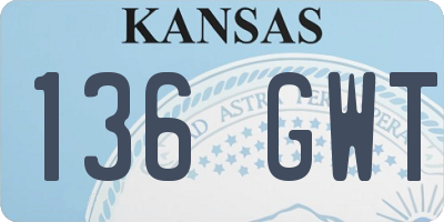 KS license plate 136GWT