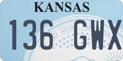 KS license plate 136GWX