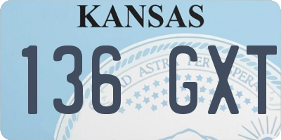 KS license plate 136GXT