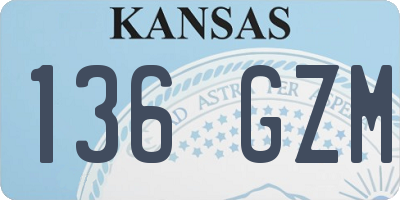 KS license plate 136GZM