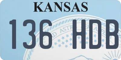 KS license plate 136HDB