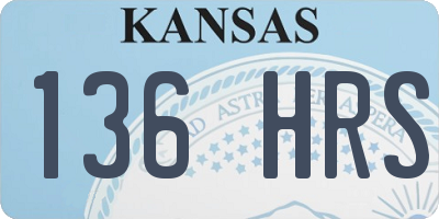 KS license plate 136HRS