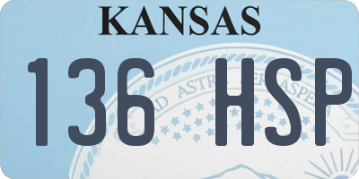 KS license plate 136HSP