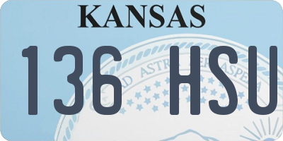 KS license plate 136HSU