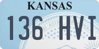 KS license plate 136HVI