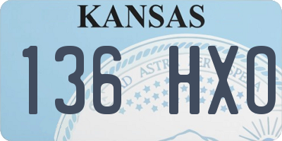 KS license plate 136HXO