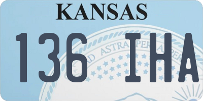 KS license plate 136IHA