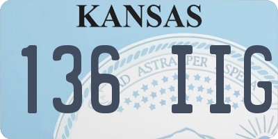 KS license plate 136IIG