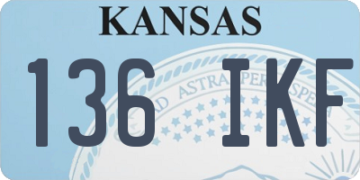 KS license plate 136IKF