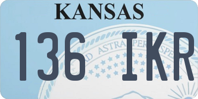 KS license plate 136IKR