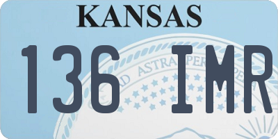 KS license plate 136IMR