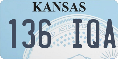 KS license plate 136IQA