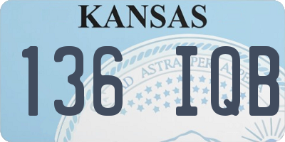 KS license plate 136IQB