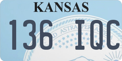 KS license plate 136IQC