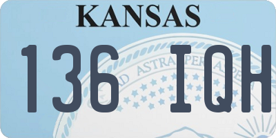 KS license plate 136IQH