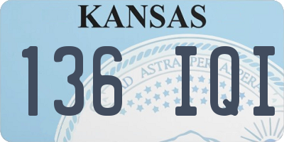 KS license plate 136IQI