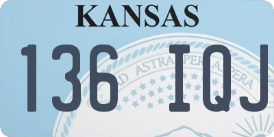 KS license plate 136IQJ