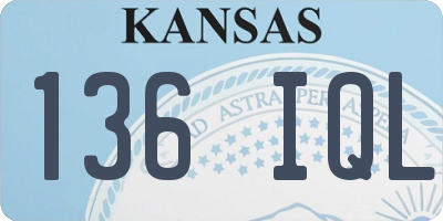 KS license plate 136IQL