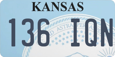 KS license plate 136IQN