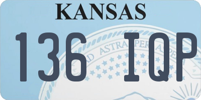 KS license plate 136IQP