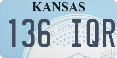 KS license plate 136IQR