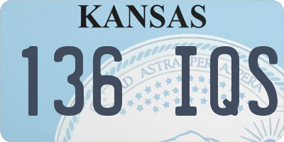 KS license plate 136IQS