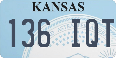 KS license plate 136IQT