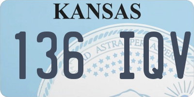 KS license plate 136IQV