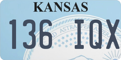 KS license plate 136IQX