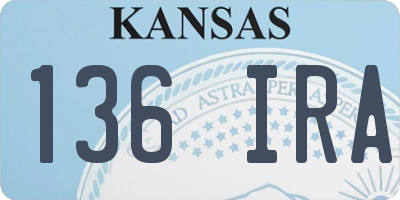 KS license plate 136IRA
