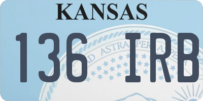 KS license plate 136IRB