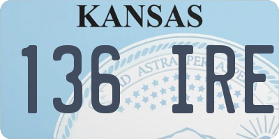 KS license plate 136IRE