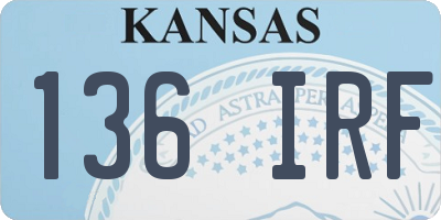 KS license plate 136IRF