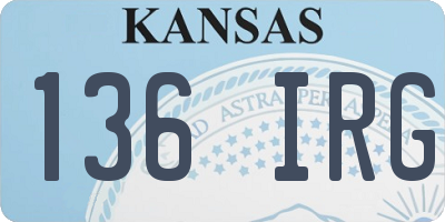 KS license plate 136IRG