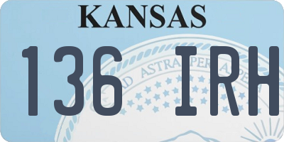 KS license plate 136IRH