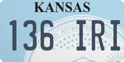 KS license plate 136IRI