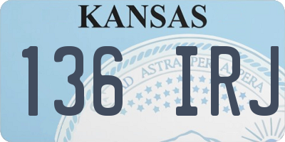 KS license plate 136IRJ