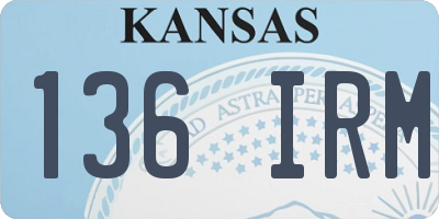 KS license plate 136IRM