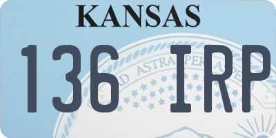 KS license plate 136IRP