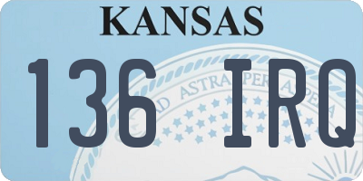KS license plate 136IRQ