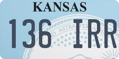 KS license plate 136IRR