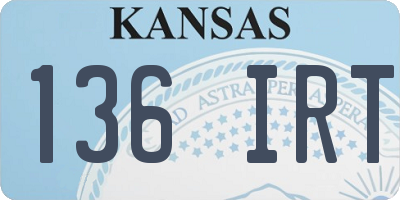 KS license plate 136IRT