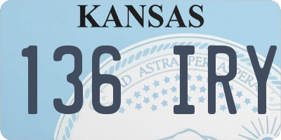 KS license plate 136IRY