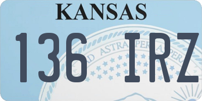 KS license plate 136IRZ
