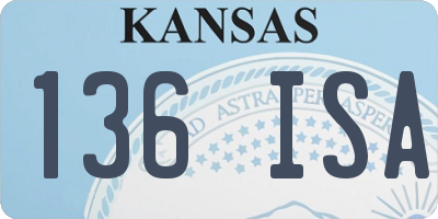 KS license plate 136ISA