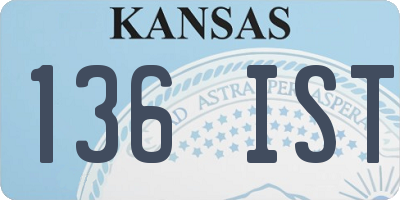 KS license plate 136IST