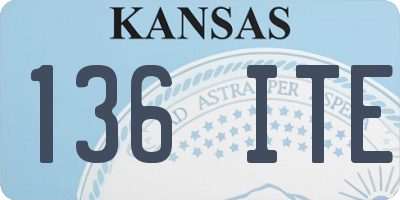 KS license plate 136ITE