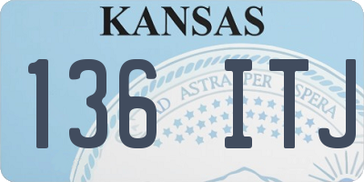 KS license plate 136ITJ