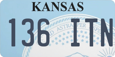 KS license plate 136ITN
