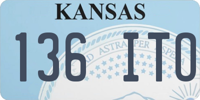 KS license plate 136ITO